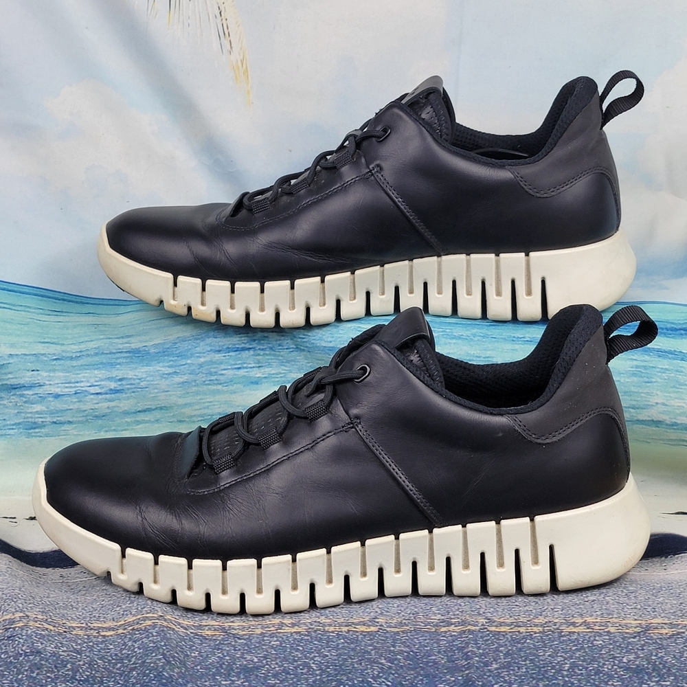 Ecco GRUUV Black Leather Mens EU44 10-10.5 - Picture 5 of 10